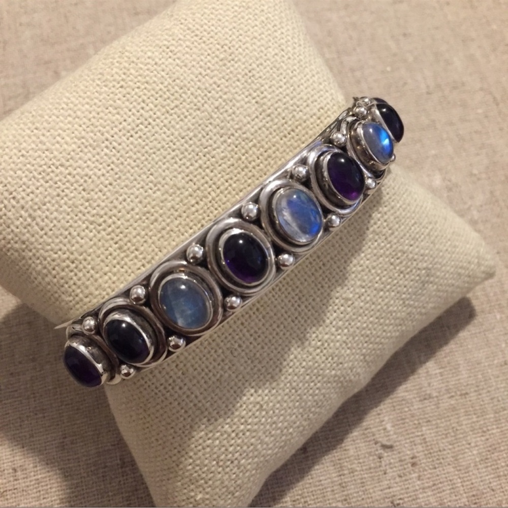 Nicky Butler | Bracelet | Sterling Cuff | Amethyst & Moonstone - Picture 6 of 16